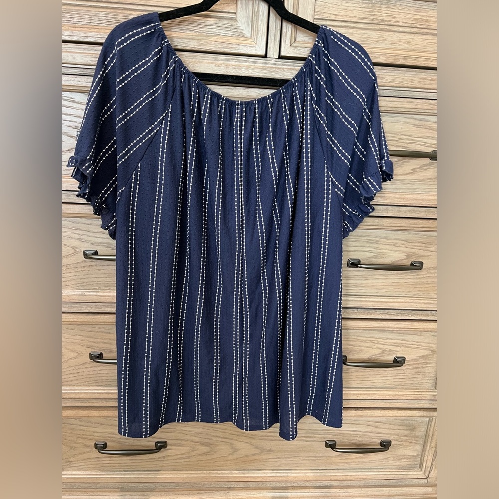 Navy stripe blouse